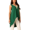 thumbnail image 4 of INSPIRE CHIC Women's Asymmetrical Tops Sleeveless V Neck High Low Hem Flowy Blouse, 4 of 4