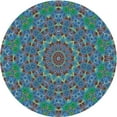 thumbnail image 1 of Ahgly Company Indoor Round Patterned Purple Navy Blue Area Rugs, 8' Round, 1 of 6