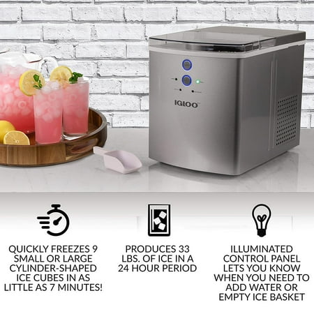 Igloo - 33-Pound Automatic Portable Countertop Ice Maker Machine