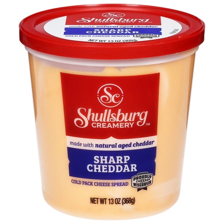 Shullsburg Creamery Sharp Cheddar Spreadable Cheese Spread, 13 oz, Tub, Refrigerated