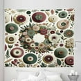 thumbnail image 2 of Ambesonne Flower Tapestry King Size, Contemporary Roundy Floral, 104"x88", Eggshell Dried Rose Green, 2 of 3