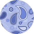 thumbnail image 1 of Ahgly Company Machine Washable Indoor Round Transitional Sea Blue Area Rugs, 5' Round, 1 of 7