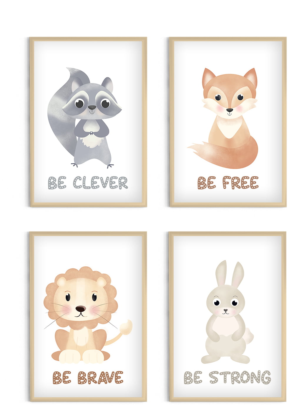4 Pcs Photo Frames with Cute Watercolor Deer Animals Wall Art Prints Gallery Kit Wall Art Decor for Kids Room Girls playroom ArtbyHannah 10x10 Inch Picture Frames Framed Nursery Wall Decor Nursery Room Or Home Wall Hanging Decoration 
