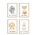 thumbnail image 1 of Awkward Styles Baby Girl Bedroom Decor Animals Lovers Gifts Kids Room Poster Set of 4 Be Brave Lion Prints Boys Room Wall Art Bunny Illustration Poster No Frame, 1 of 3