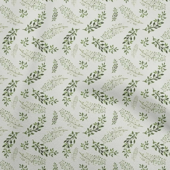 oneOone Silk Tabby Green Fabric Leaves Fabric For Sewing Printed Craft Fabric By The Yard 42 Inch Wide