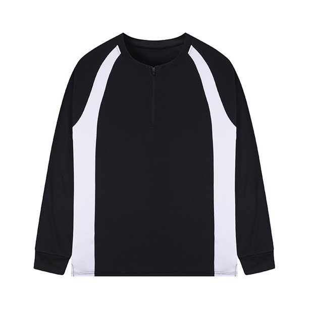 Camiseta de entrenamiento de manga larga con media cremallera para hombre, top transpirable de verano - Poliéster (L-XXXXXL)