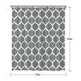 thumbnail image 5 of Gray Geometric Quatrefoil Pattern Shower Curtain 72"x84" ,Bathroom Decorative Shower Curtains Set with 12 Hooks,Modern Waterproof Washable Shower Curtain, 5 of 6