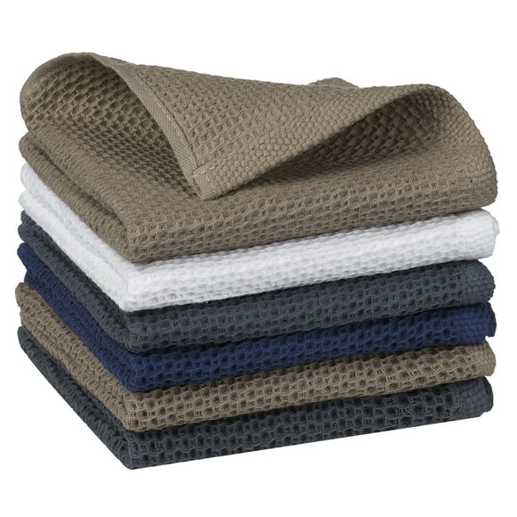 REGALWOVEN 6Pcs 100% toalla de cocina de algodón tejido waffle multicolor 6