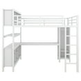 thumbnail image 5 of Harper & Bright Designs Full Size Metal Loft Bed with Wardrobe And L-shaped Desk, Heavy-duty Loft Bed with Storage Cubes and Shelves, Off White, 5 of 14