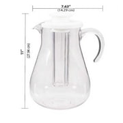Mainstays 3-Quart Plastic Water Pitcher with Lid and Removeable Rod for Ice Core, Clear