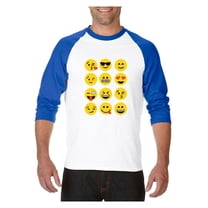 MmF - Mens Raglan Sleeve Baseball T-Shirts, up to Size 3XL - Emoji Group