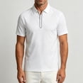 thumbnail image 5 of Plus Size Big & Tall Men's Summer Ice Silk Cooling Quick Dry Business Sports Lapel Half-Zip Short Sleeve Shirt Casual Button Down Tops Tees Breathable Moisture Wicking Golf, 5 of 9