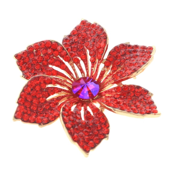 Crystal Rhinestone Flower Brooch