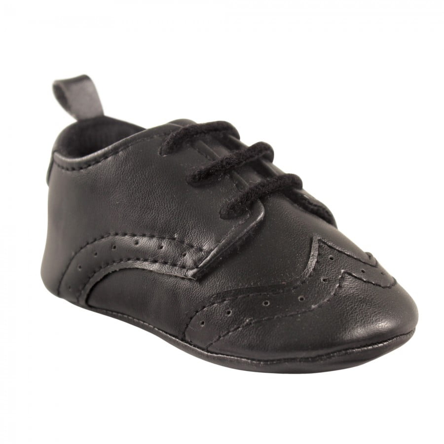 Luvable Friends Baby Boy Crib Shoes, Black Wingtip, 0-6 Months ...