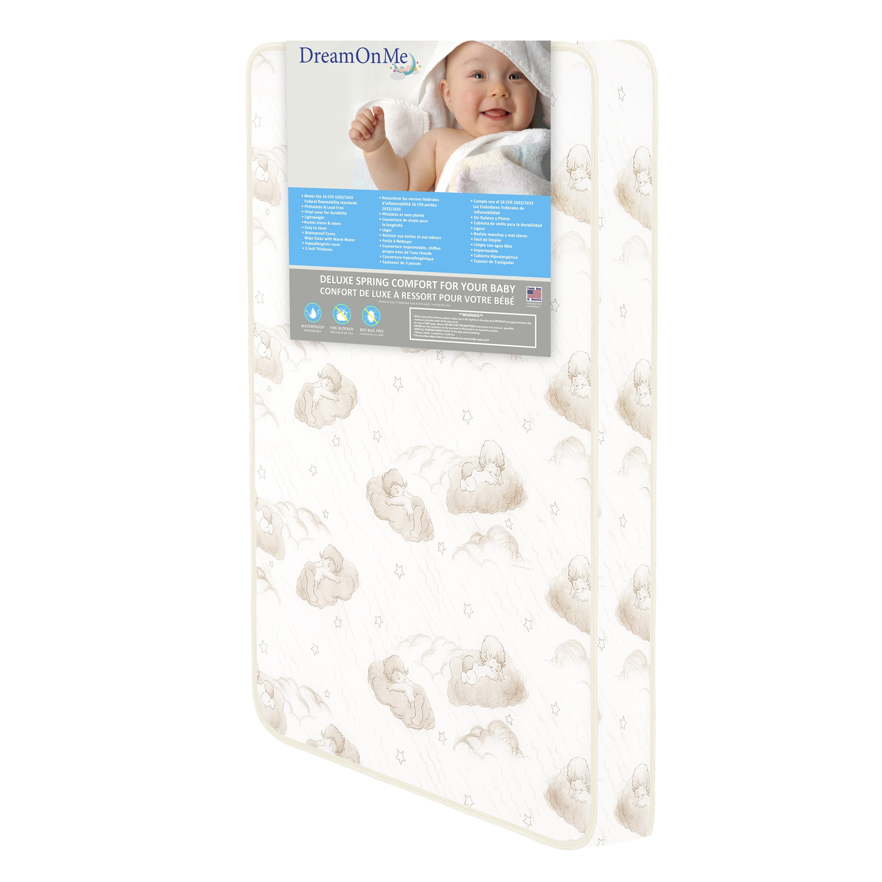 Portable Crib Mattress Mini 2 inch Home Baby Infant Bedding Standard Non Toxic 