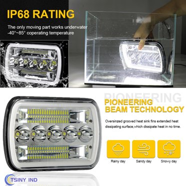 2PCS 7x6 LED Headlights Hi/Lo Sealed Beam For GMC Savana 1500–3500, DOT SAE, 100W