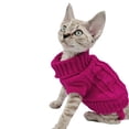 thumbnail image 5 of YokoKat Magenta Turtleneck Kitten Cat Sweater Size XXS Devon Rex, Cornish Rex, Sphynx, 5 of 7