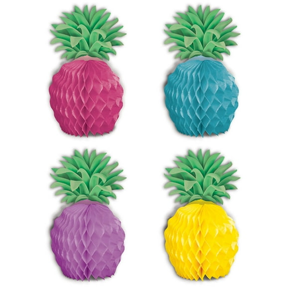 Beistle 96 Piece Rainbow Color Pineapple Mini Centerpieces 5.25”