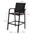 thumbnail image 2 of Counter Height Bar Stool All Weather Patio Furniture with Quick-Dry Textilene Fabric, 2 PCS Set (Black), 2 of 8