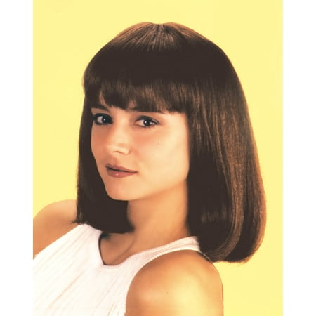 Princess Brown Wig - Star Power Flapper Bob with Bangs Short Length Straight Wig, Brown, One Size