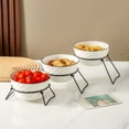 thumbnail image 5 of XINLTC 3 Tier  Bowl Set with Collapsible Sturdier Metal Rack, Serving Tray, White, 5 of 6