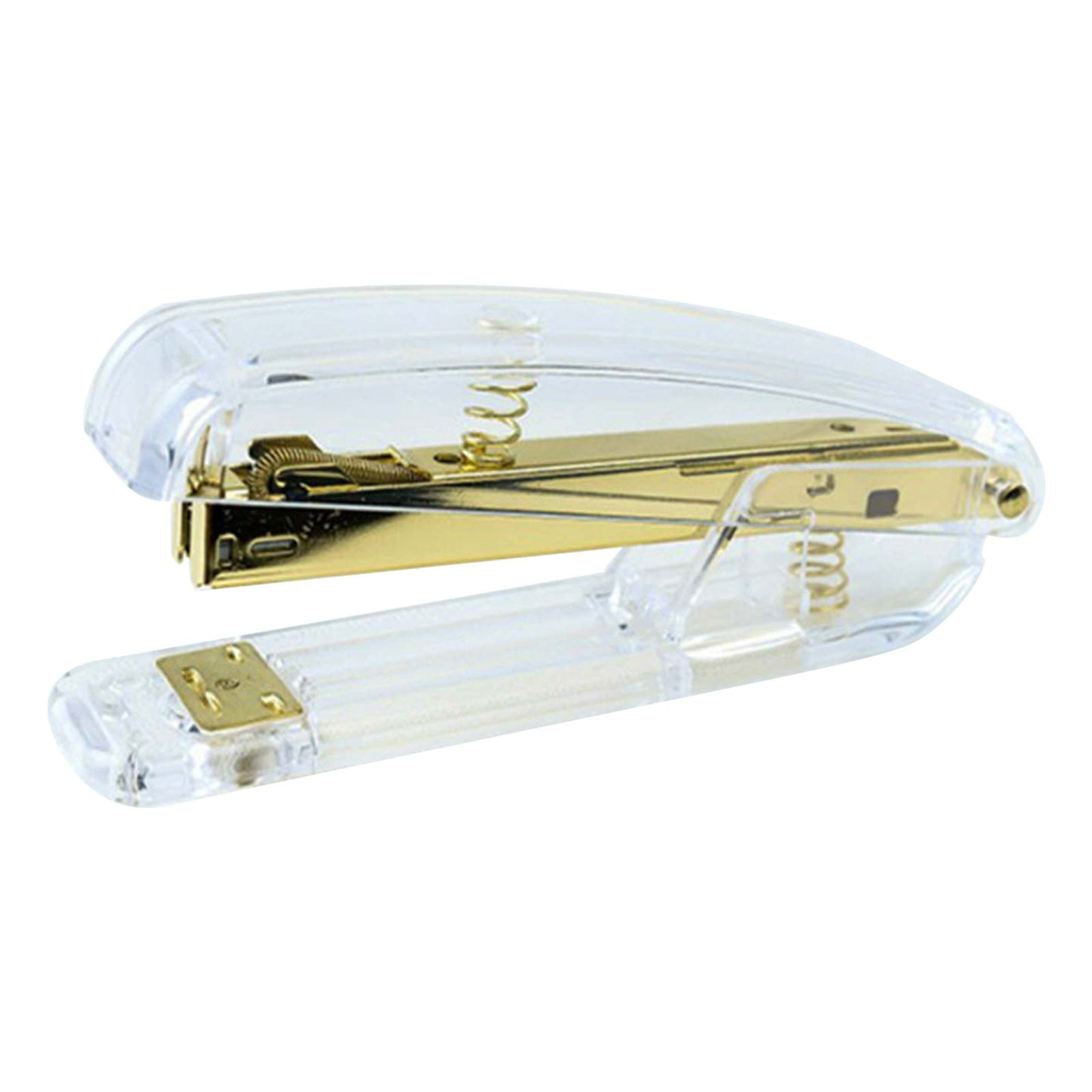 Transparent Stapler Stylish Binding, ZZkhGO High-End Office Supplies Efficient 8 Page Stapler, Modern Gold Color Student Bookbinding Tool for Reports Presentations