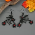 thumbnail image 6 of YIKA Halloween Decoration Halloween Black Araneid Web Dangle Earrings Red Rhinestone Araneid Punk Style Party Accessories Women's Earrings Halloween Ornaments, 6 of 8