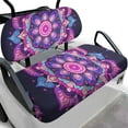 thumbnail image 2 of FUIALDOLG Boho Golf Cart Seat Covers Fit for Club Car Precedent Front Seats Cushion, Purple Mandala Flower Print Golf Cart Front and Back Seat Cushion Cover, No Nails Required, 2 of 8