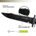 thumbnail image 4 of Cuchillo Tactico Monte Militar Negro T Rambo Estuche Rigido, 4 of 7