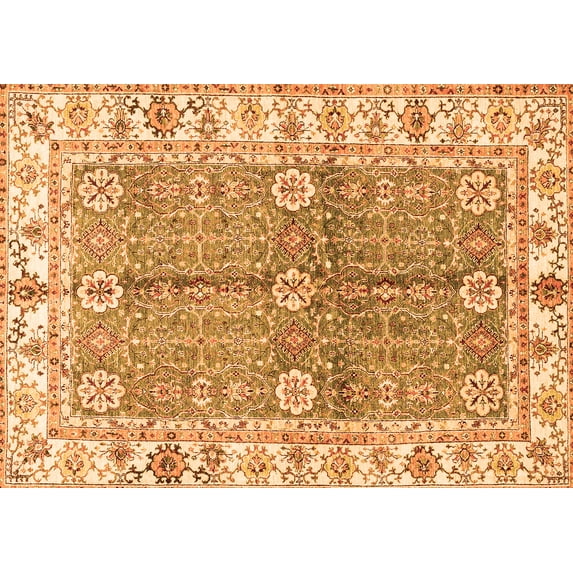 Ahgly Company Indoor Rectangle Oriental Orange Traditional Area Rugs, 2' x 3'