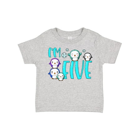 

Inktastic I m 5 Cute Penguin Birthday Party Gift Toddler Boy or Toddler Girl T-Shirt