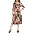 thumbnail image 2 of White Mark Women's Cold Shoulder 3/4 Sleeve Dress, 2 of 6