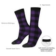 thumbnail image 4 of Haiem Purple Black Plaid Pattern Crew Socks – Soft & Durable Moisture-wicking Socks, Stay-Up Fit for Business, Work, and Casual Wear Size 5-11, 4 of 6