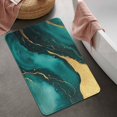 thumbnail image 2 of Green and Gold Marble Glitter Waves Pattern Bathroom Rugs Mat,Non Slip Microfiber Bathroom Rug,Rubber Backing,Soft Bathroom Mats for Bathroom Floor,Tub and Shower,20x32in(50x80cm), 2 of 3