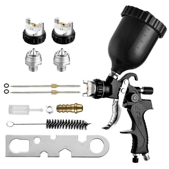Peggybuy HVLP Spray Gun with Adapter Professional Air Paint Spray Gun for House Painting