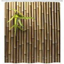 Bamboo 3D Printed Zen Spring Nature Fabric Shower Curtain Sets Bathroom Decor with Hooks Waterproof Washable 72 x 72 inches Brown Green