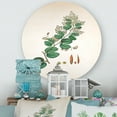 thumbnail image 2 of Designart 'Ancient Botanicals XIII' Farmhouse Circle Metal Wall Art 23x23 - Disc of 23, 2 of 5