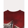 thumbnail image 5 of Men's Wolf Family 3D Printed T-shirt-Short Sleeve, round Neck, Light and Comfortable, Red Wolf Pattern Design, Summer Outdoor Casual Activity Clothing, 5 of 6