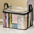 thumbnail image 4 of sunsanly Multifunctional Storage Box Foldable Book Box with Handle Zipper Closure Waterproof Toy Box Transparent Storage Case, 4 of 8