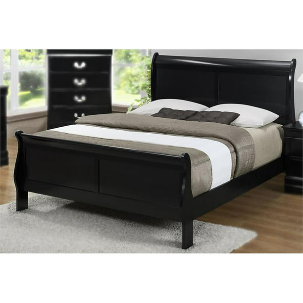 Jet Black Sleigh Bed Com, Full Size Black Sleigh Bed Frame