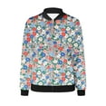 thumbnail image 4 of Ftwytp Women Floral Print Bomber Jacket Full Zip Slim Fit Long Sleeve Hoodless Lightweight Baseball Jacket Coat Casual Sweatshirts Jacket Leisure Coats, 4 of 5