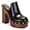 Black, variant on Women's Wooden Platform Heeled Mules Closed Round Toe High Block Heel Slip On Clogs Shoes with Studs Evening Party Daily Outfit Footwear Size 9 Black