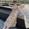thumbnail image 4 of Monfince Women Summer Sling Dresses Sweet Floral Print A-line Dress Natural Waist V-neck Sleeveless Dresses For Women, 4 of 7