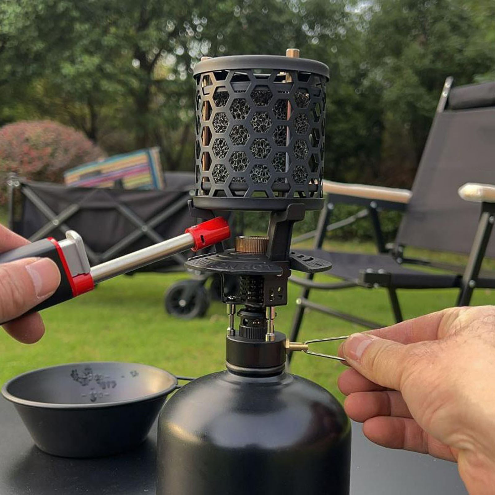 BVEBJDX Outdoor Camping Mini Heating Stove Gas Lightweight Portable Fishing Hiking Barbecue Stove Camping Stove Head