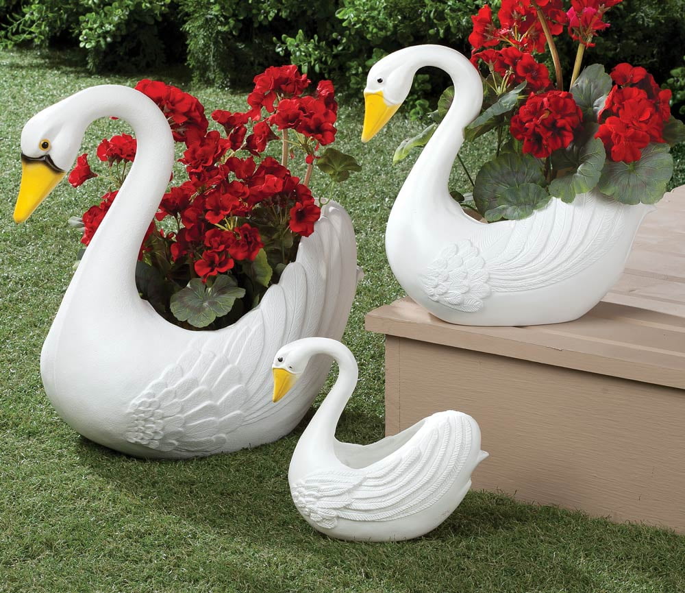 Swan Planters Set of 3 by Miles Kimball