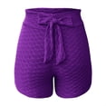 thumbnail image 5 of Audhol Yoga Shorts for Women Women Athletic Active Yoga Short Shorts Booty Shorts Mini Hot Pants Sport Leggings Activewear Workout Sweat Running Shorts with Pockets Women Workout Shorts Purple S, 5 of 6