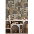 thumbnail image 3 of Khaki & Orange Middle Eastern Inspired Geometric Wallpaper R8416, 3 of 4