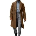 thumbnail image 3 of Zedker Winter Coats for Mens Double Breasted Trench Coat Notched Lapel Long Peacoat Classic Casual Winter Overcoat Brown XXL, 3 of 7