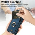 thumbnail image 6 of Wallet Case for Samsung Galaxy S25+, Support Car Mount, Luxury PU Leather Shockproof Anti-Fall 360° Finger Ring Stand Rotatable Kickstand Case with Magnetic Snap & Card Slots, Blue, 6 of 8