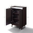 thumbnail image 3 of LuxenHome 31.4" W Modi Wenge Accent Cabinet with Faux Marble Top, Storage Cabinet with Door, Dark Brown, 3 of 9
